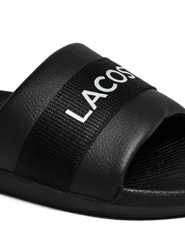 Chanclas Lacoste Croco Negras Para Hombre