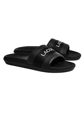 Chanclas Lacoste Croco Negras Para Hombre