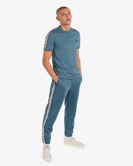 Camiseta Fred Perry Taped Ringer Azul Claro Hombre
