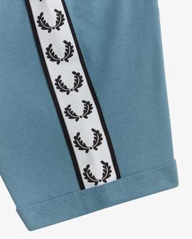 Camiseta Fred Perry Taped Ringer Azul Claro Hombre