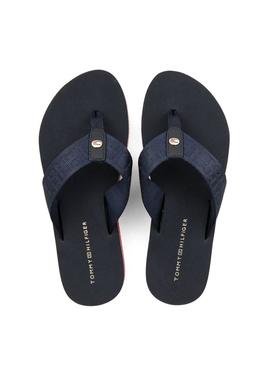 Chanclas Tommy Hilfiger Jacquard Azul Mujer