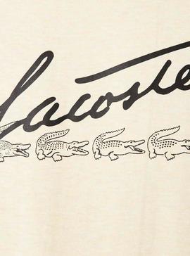 Camiseta Lacoste Firma Amarilla Para Hombre