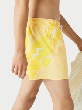 Bañador Lacoste Boxer Amarillo Para Hombre