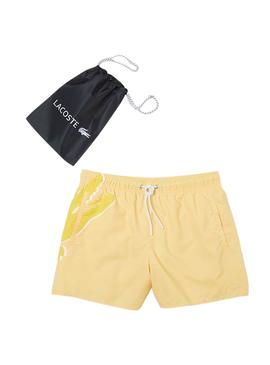 Bañador Lacoste Boxer Amarillo Para Hombre