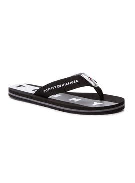 Chanclas Tommy Hilfiger Flag Print Negro Mujer