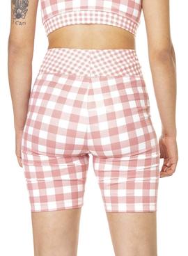 Mallas Ciclistas Vans Mixed Up Gingham Rosa Mujer