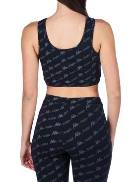 Top Crop Kappa Authentic Plumb Negro Para Mujer