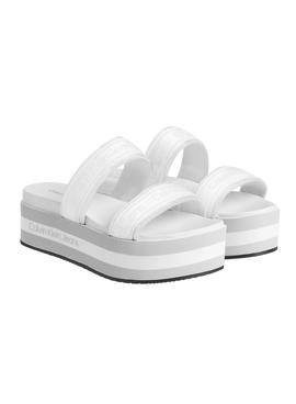 Sandalias Calvin Klein Plataforma Blanca Mujer