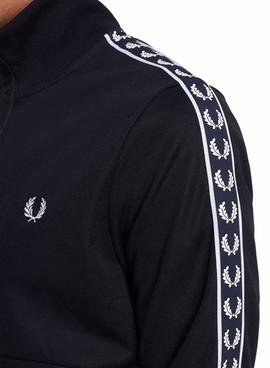 Chaqueta Fred Perry Taped Track Marino Para Hombre