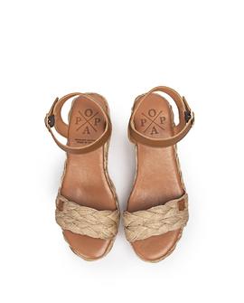 Cuña Baja Paradis Amur Cuero POPA para Mujer