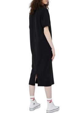 Vestido Tommy Jeans Solid Strech Negro Para Mujer