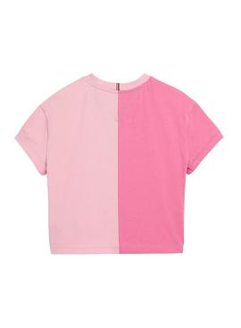 Camiseta Tommy Hilfiger Bicolor Rosa Para Niña
