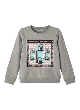 Sudadera Name It Jassana Minecraft Gris Niña