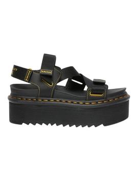 Sandalias Dr Martens Kimber Logo Negras Para Mujer