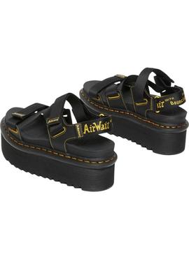 Sandalias Dr Martens Kimber Logo Negras Para Mujer