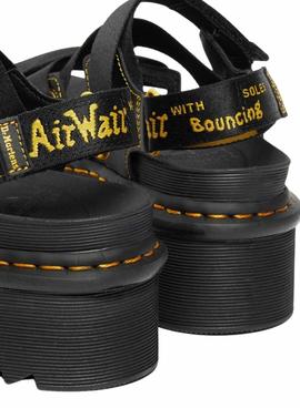 Sandalias Dr Martens Kimber Logo Negras Para Mujer