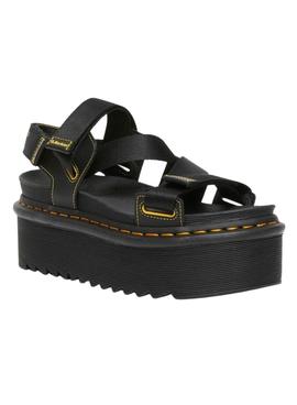 Sandalias Dr Martens Kimber Logo Negras Para Mujer