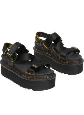 Sandalias Dr Martens Kimber Logo Negras Para Mujer