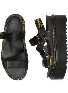 Sandalias Dr Martens Kimber Logo Negras Para Mujer