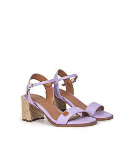 Sandalias Tacón Lajas Lila POPA para Mujer