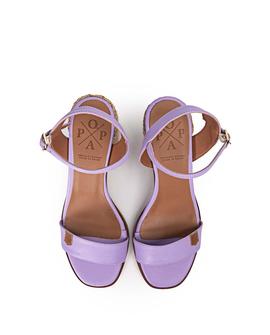 Sandalias Tacón Lajas Lila POPA para Mujer
