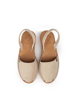 Menorquina Plana Vila Serraje Beige POPA para Hombre