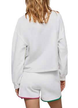 Sudadera Pepe Jeans Peg Logo Blanca Para Mujer