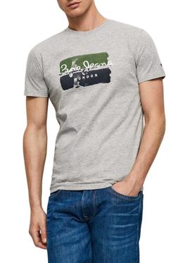 Camiseta Pepe Jeans Santino Gris Para Hombre