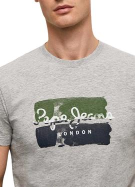 Camiseta Pepe Jeans Santino Gris Para Hombre