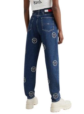 Pantalón Vaquero Tommy Jeans Mom Bordado Azul 