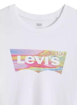 Camiseta Levis The Perfect Marbling Blanca Mujer
