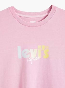 Camiseta Levis Graphic Classic Rosa Para Mujer