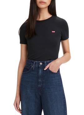 Camiseta Levis Rib Baby Negra Para mujer