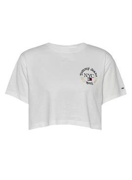 Camiseta Tommy Jeans Super Crop Timel Blanco