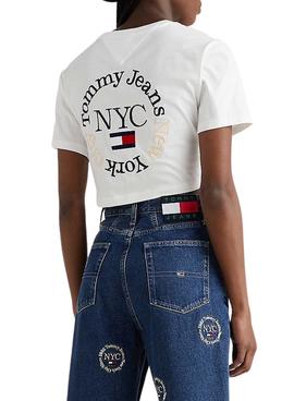 Camiseta Tommy Jeans Super Crop Timel Blanco