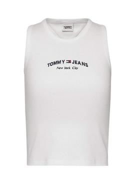 Camiseta Tommy Jeans Crop Timeless Blanca Mujer