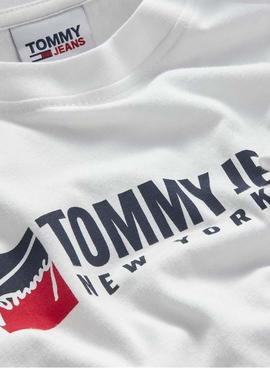 Camiseta Tommy Jeans Entry Athletics Blanca Hombre