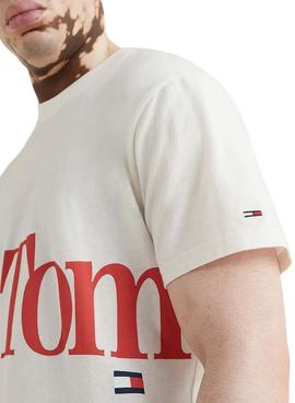 Camiseta Tommy Jeans Bold Blanca Para Hombre