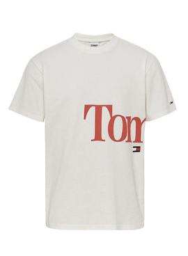 Camiseta Tommy Jeans Bold Blanca Para Hombre