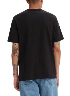Camiseta Levis Relaxed Fit Palm Negra Para Hombre