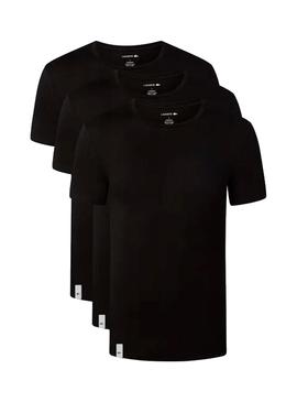 Camisetas Lacoste 3 Pack Negro Para Hombre