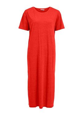 Vestido Vila Linna 2/4 Midi Rojo Para Mujer