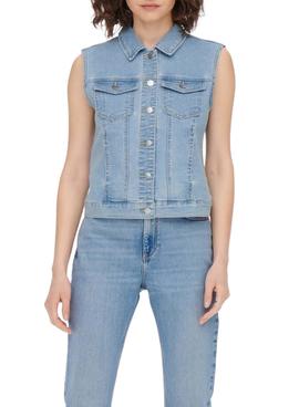 Chaleco Only Wonder West Box Denim Azul Mujer