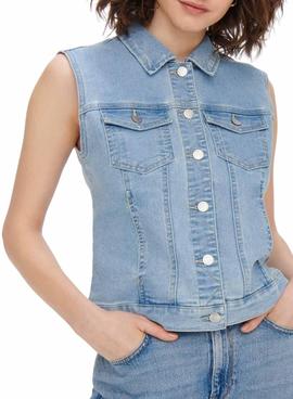 Chaleco Only Wonder West Box Denim Azul Mujer