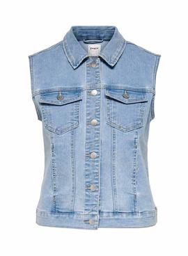 Chaleco Only Wonder West Box Denim Azul Mujer