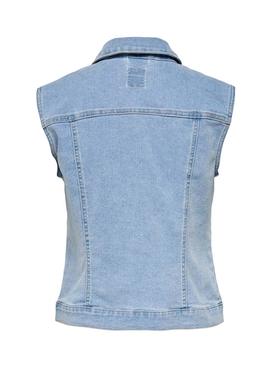 Chaleco Only Wonder West Box Denim Azul Mujer