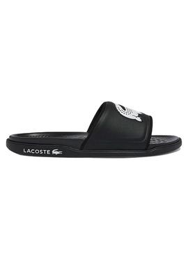 Chanclas Lacoste Croco Dualiste Negras Para Hombre