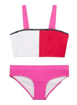 Bikini Tommy Hilfiger Logo Rosa para Niña