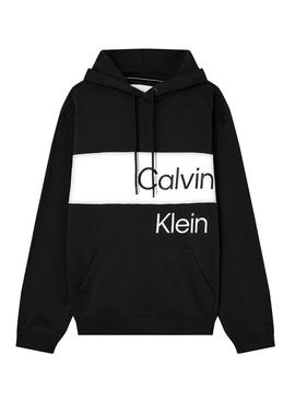 Sudadera Calvin Klein Logo Contraste Negra Hombre