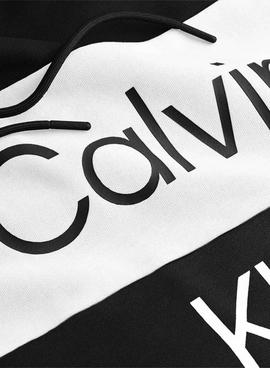 Sudadera Calvin Klein Logo Contraste Negra Hombre